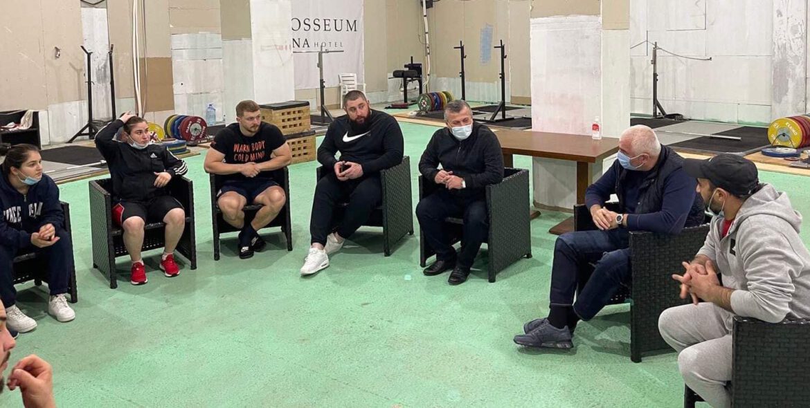 Met Georgian National Weightlifting team at a training camp in Batumi
